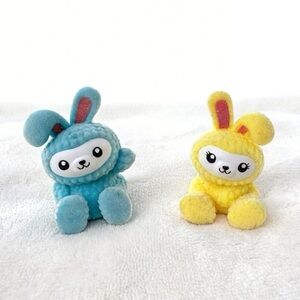 I Love Bunnies Fuzzy Collectibles By Topps 2 Pc Set